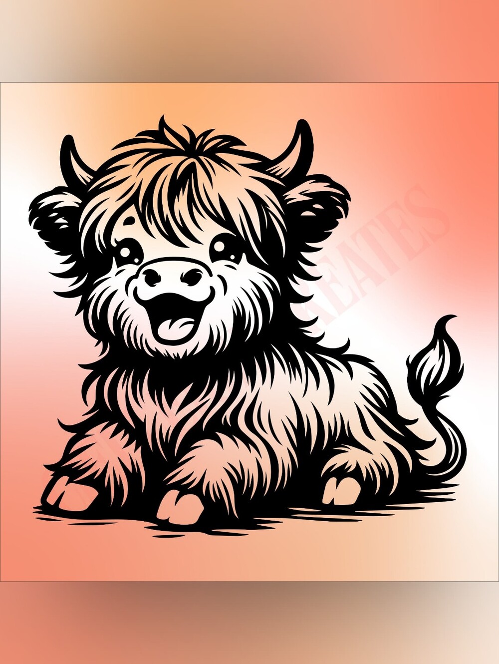 *2 For $20* Cute Highland Cow Calf  Handcrafted Vinyl Decal Sticker